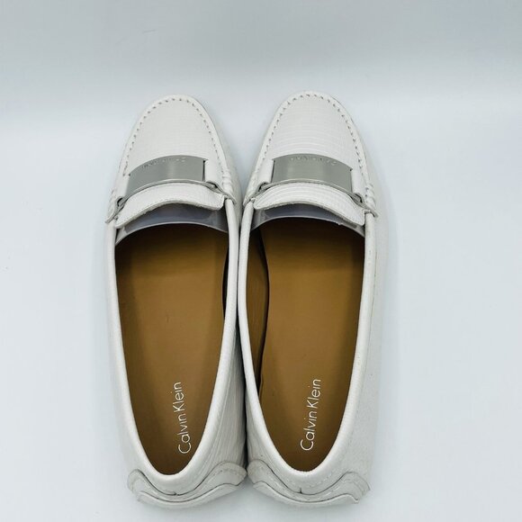 Calvin Klein Shoes Womens Size 11 White Lisette Flats Classic Comfort Loafers - Picture 8 of 10